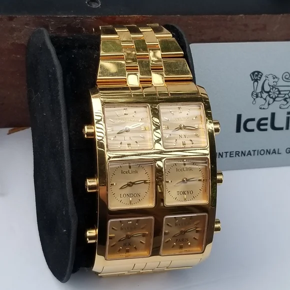 Rare IceLink Ambassador Presidential Six TimeZone VintageLuxury Unisex Watch